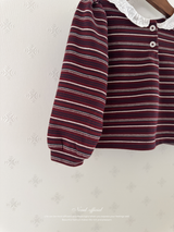 Puel stripe collar blouse