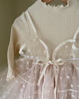 ［Aosta］Lace Ribbon Open Dress