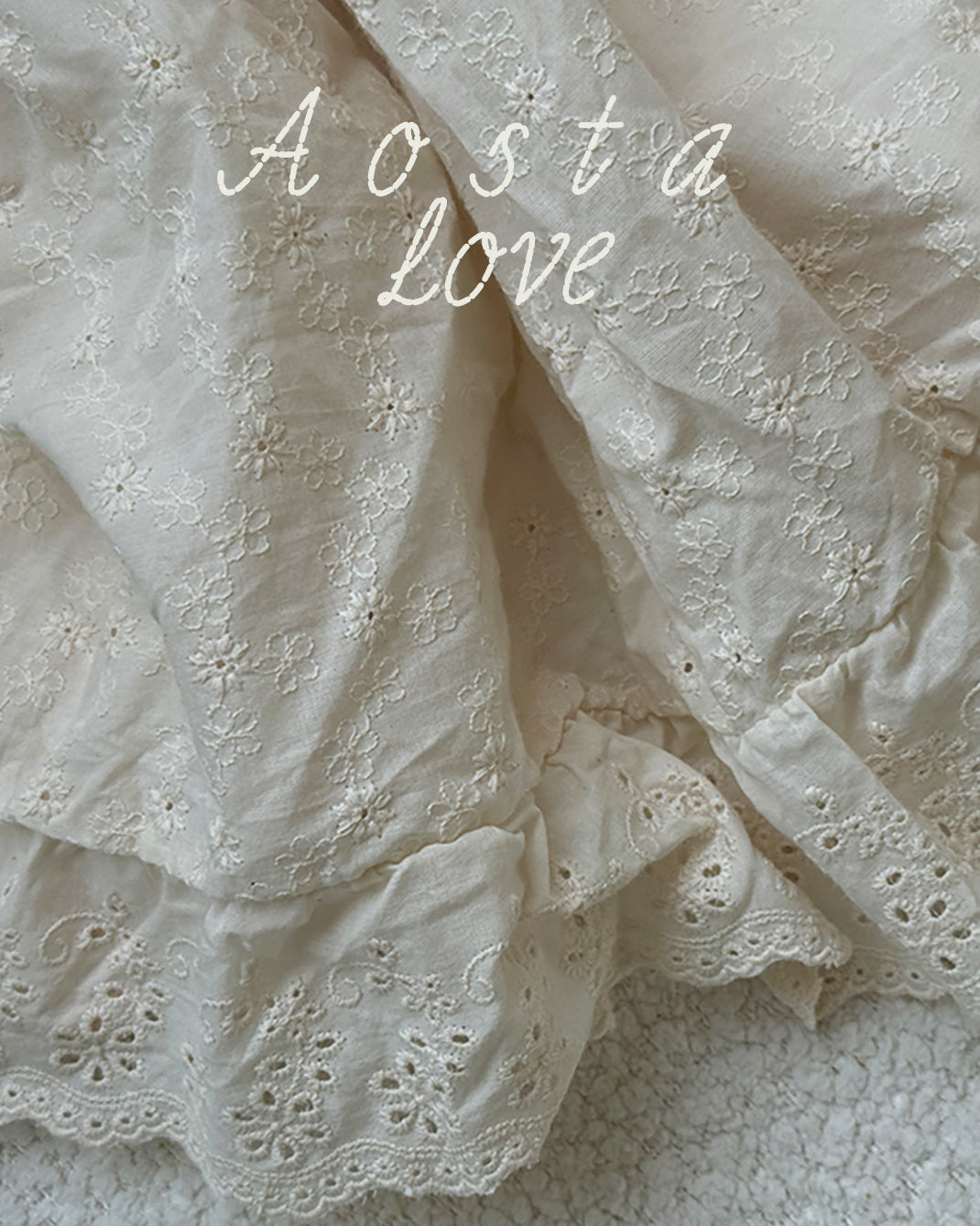 ［Aosta］Lace Cotton Open Dress