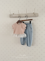 Peach stripe shasha tee