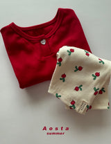 ［Aosta］Heart button tee