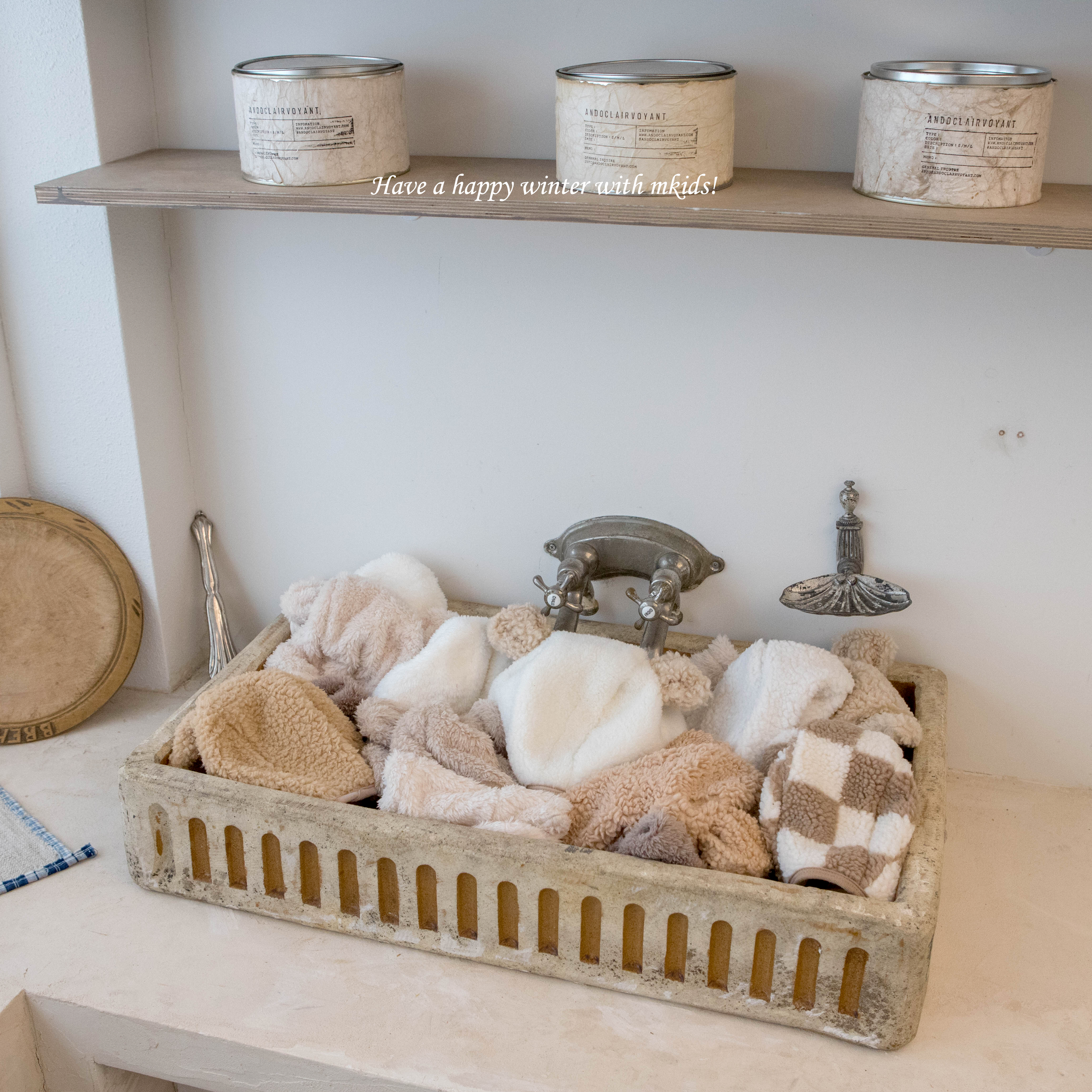 ［mkids］Bear boa hat