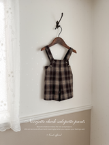 Noirjette check salopette pants