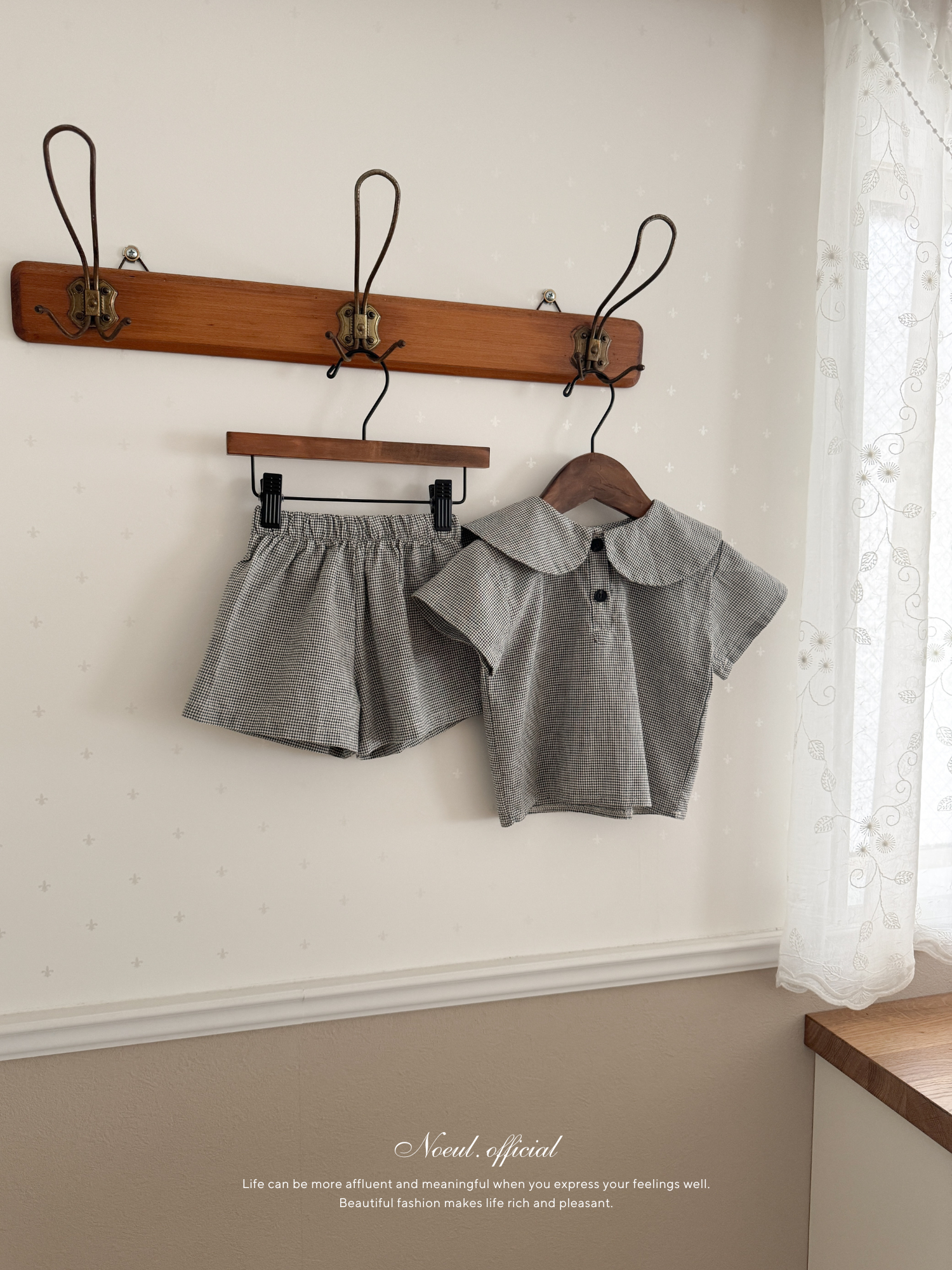 Mini check short pants
