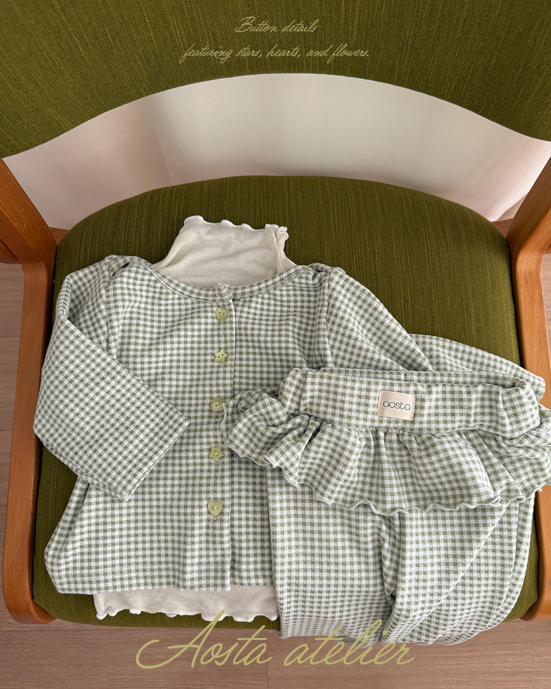 ［Aosta］Kiki Check Cardigan