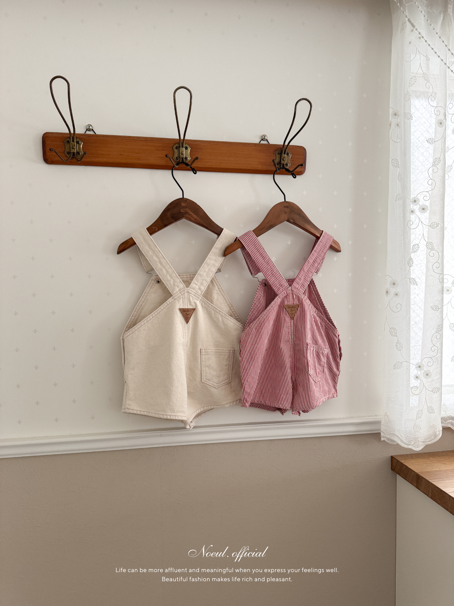 Cotton berry short overalls