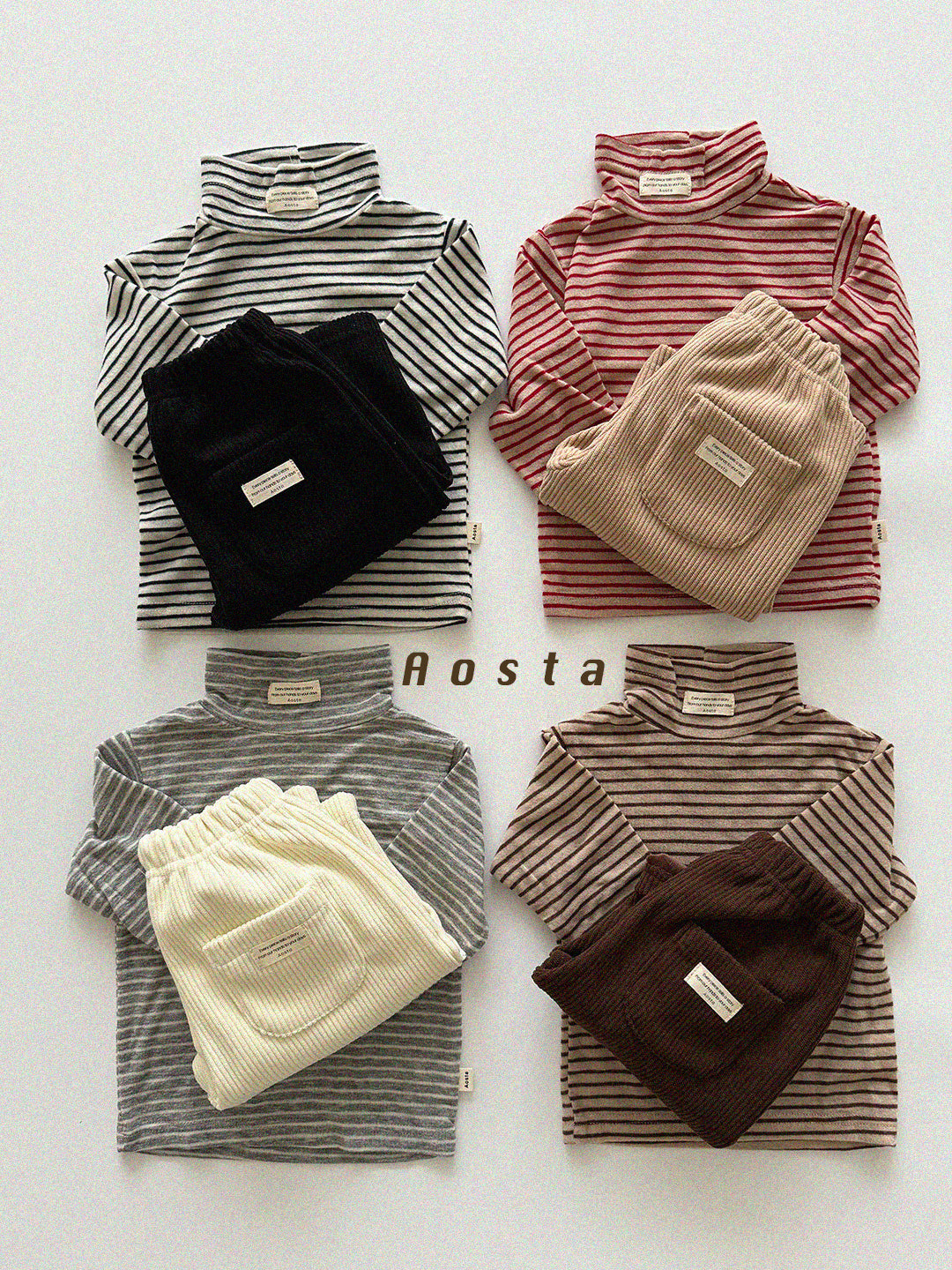 ［Aosta］Wool turtleneck tee
