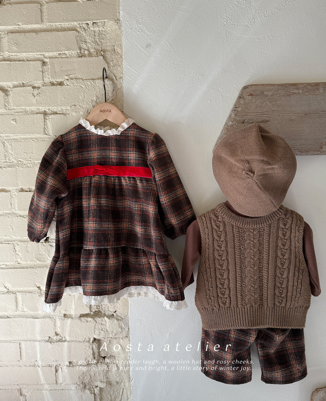 ［Aosta］Check one-piece