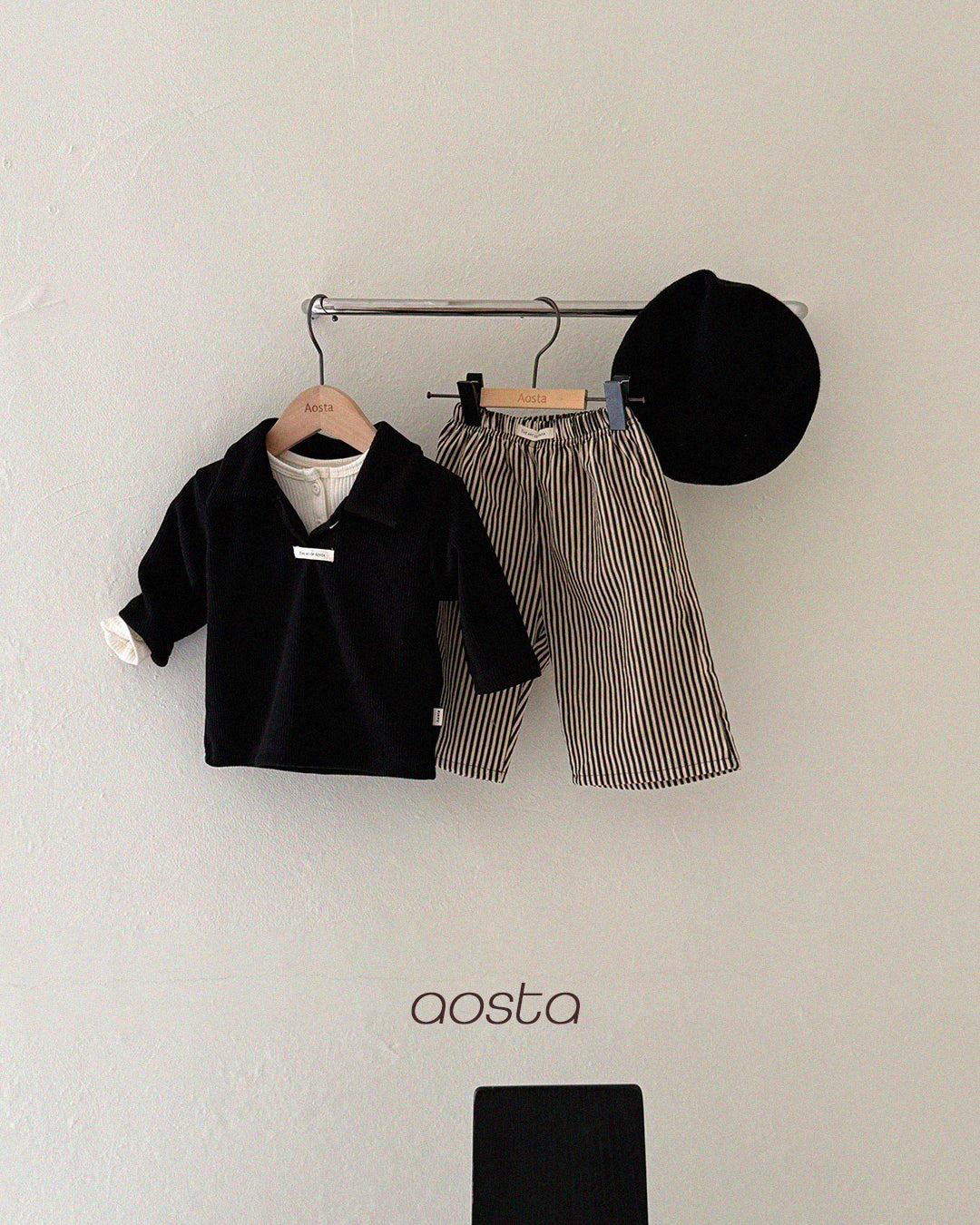 ［Aosta］Mulmul Collar Tee