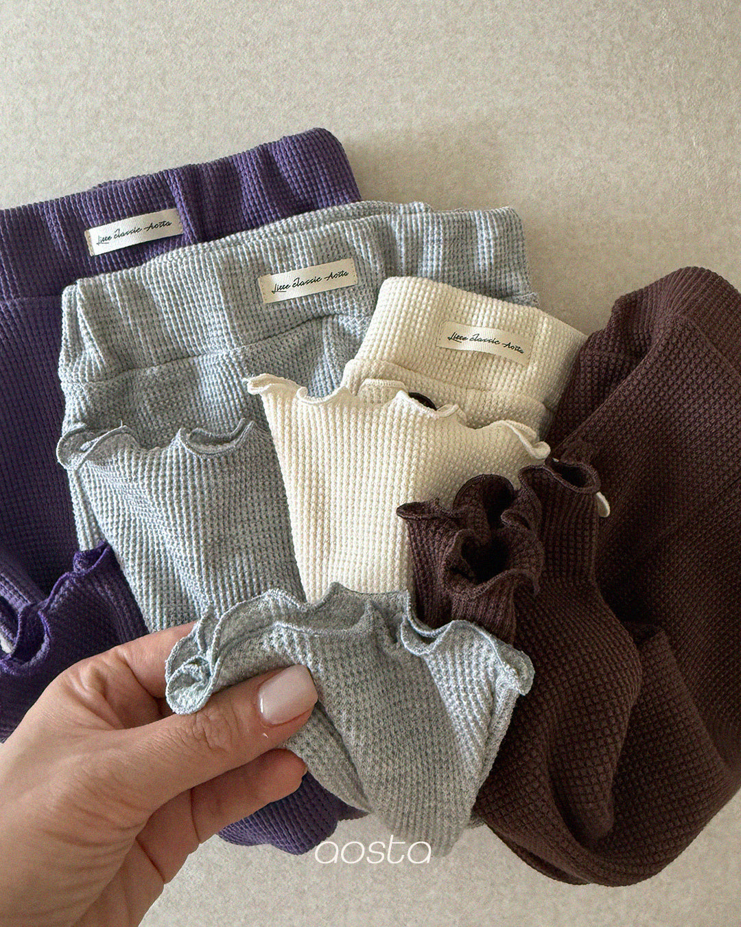 ［Aosta］Jelly Waffle Pants