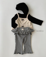 ［Aosta］Kiki Frill Check Pants