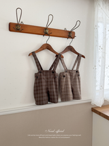 Rommy check suspender pants