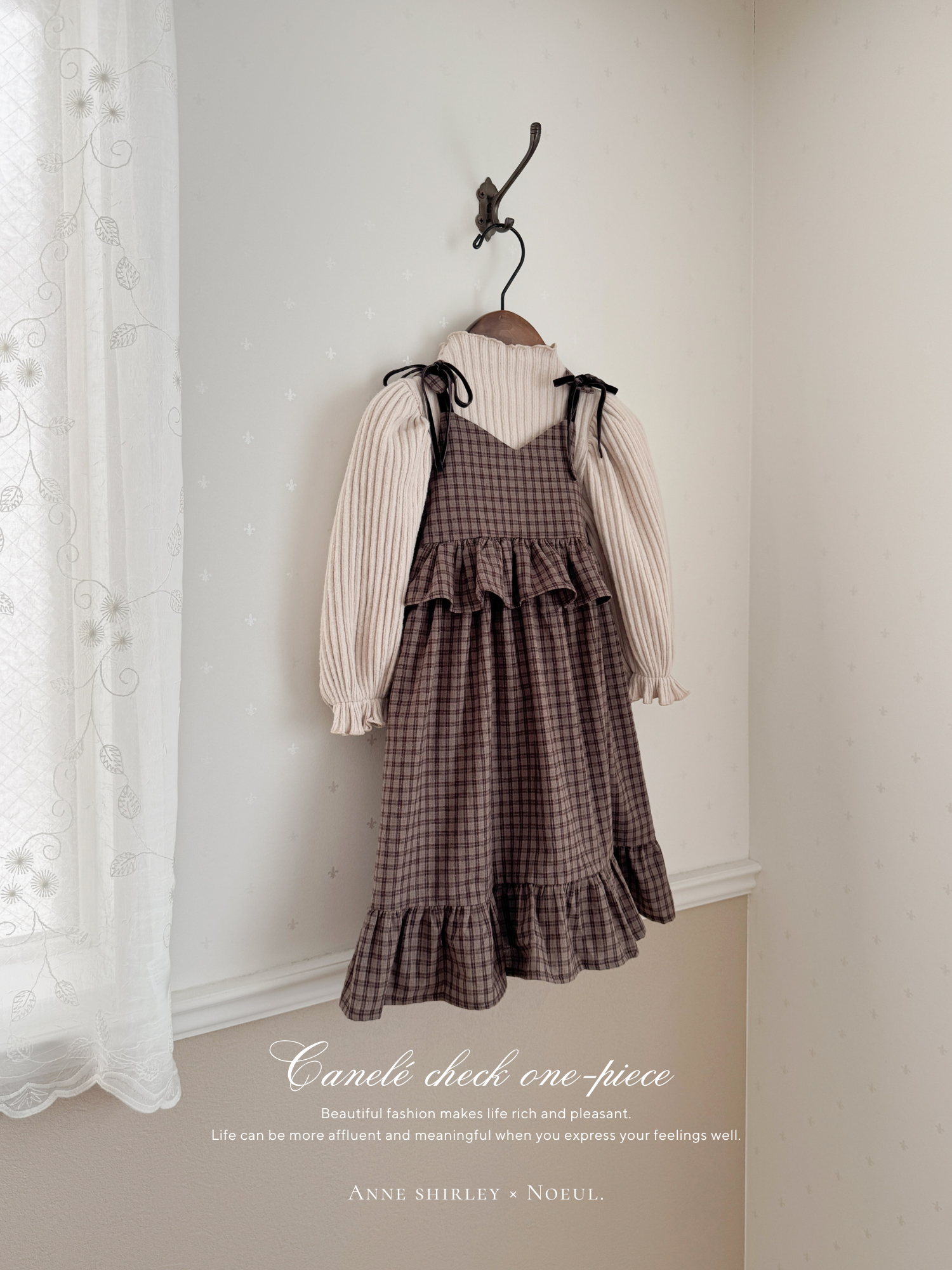 ［Anne shirley × Noeul.］Canelé check one-piece