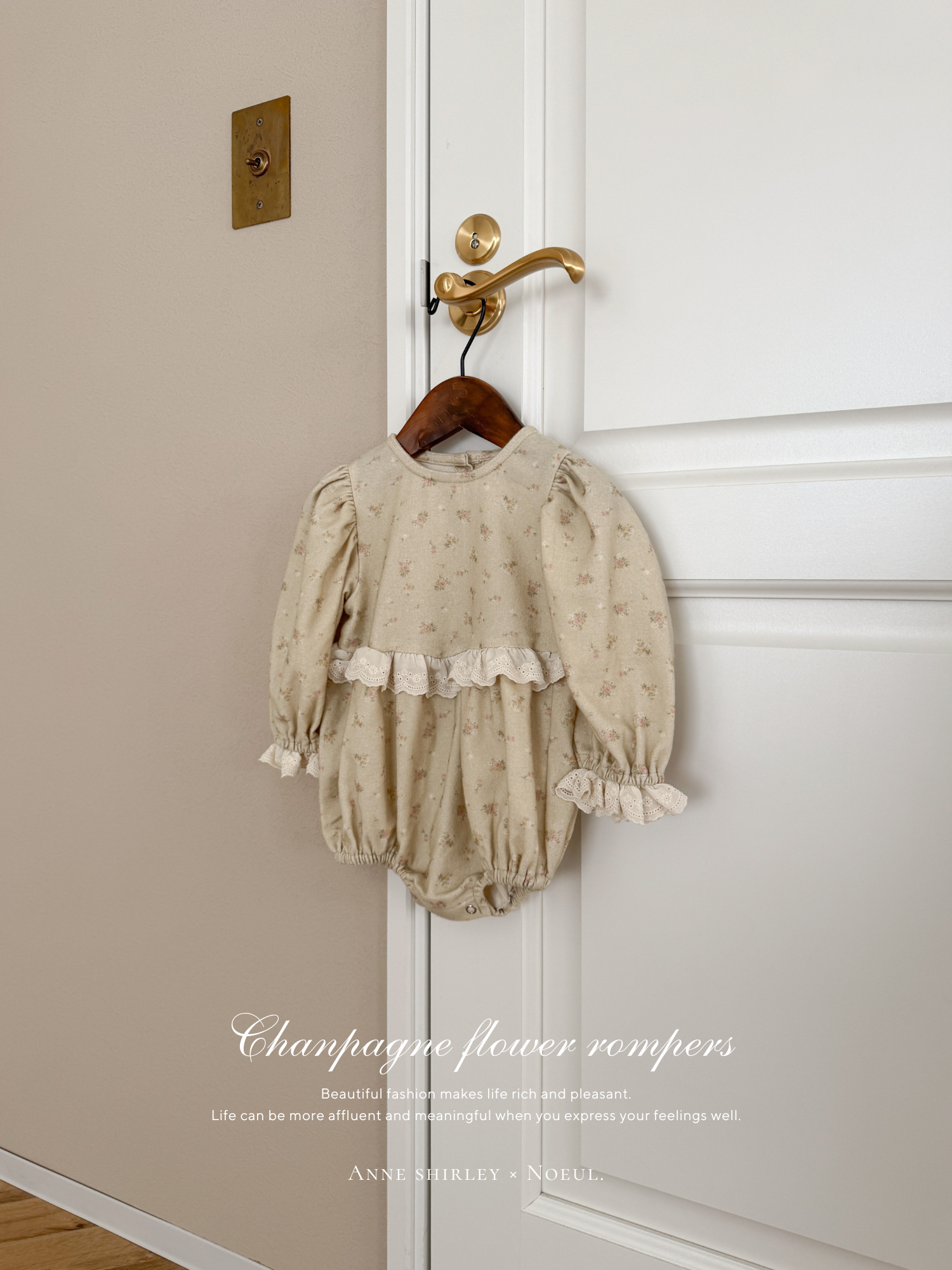 ［Anne shirley × Noeul.］Chanpagne flower rompers