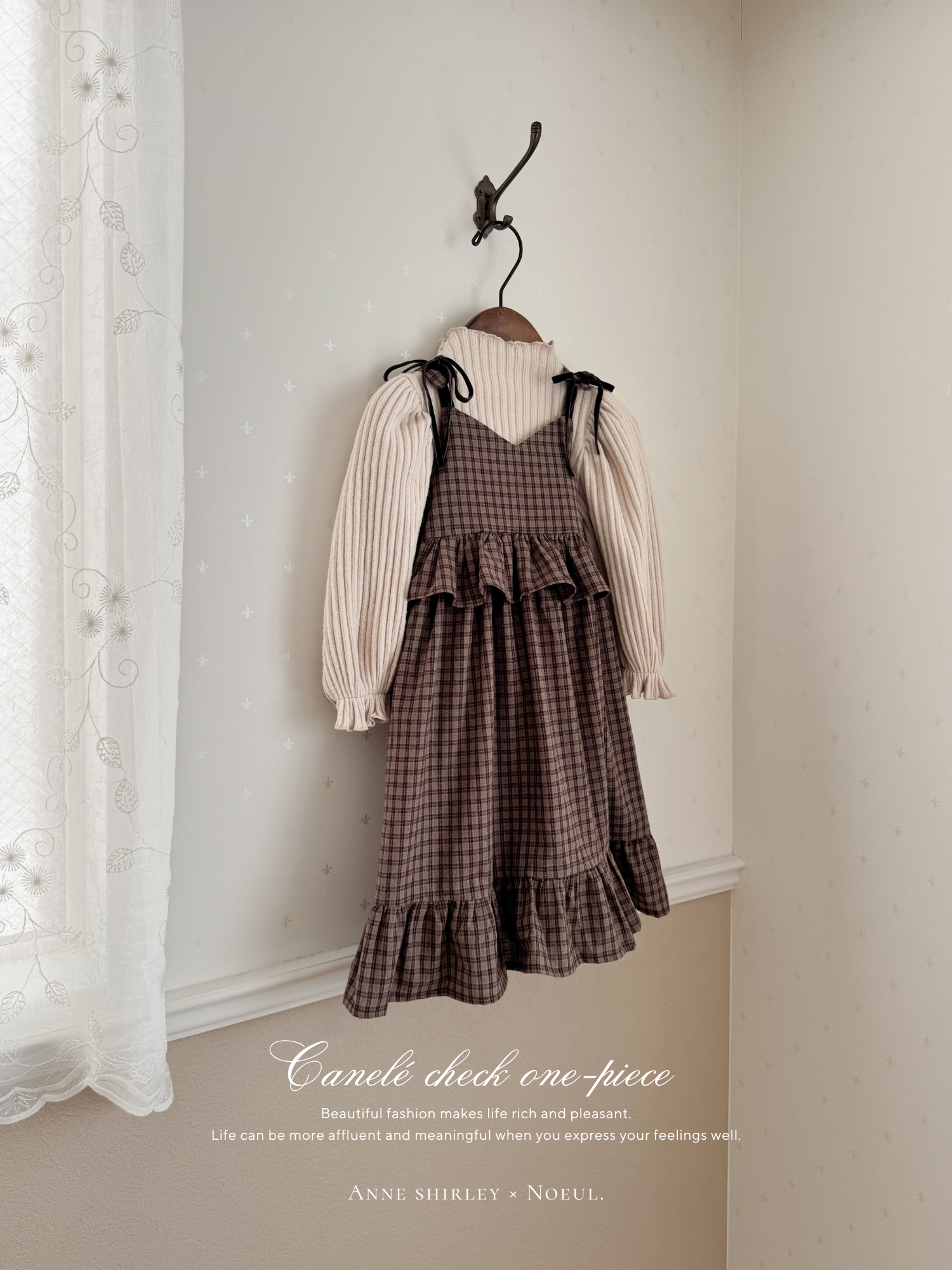 ［Anne shirley × Noeul.］Canelé check one-piece