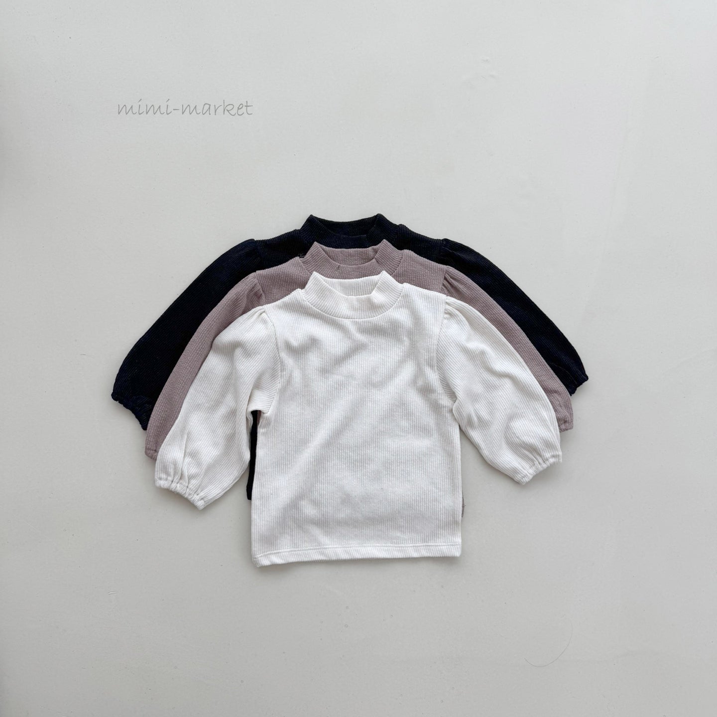 ［mimi market］Puff half neck tee