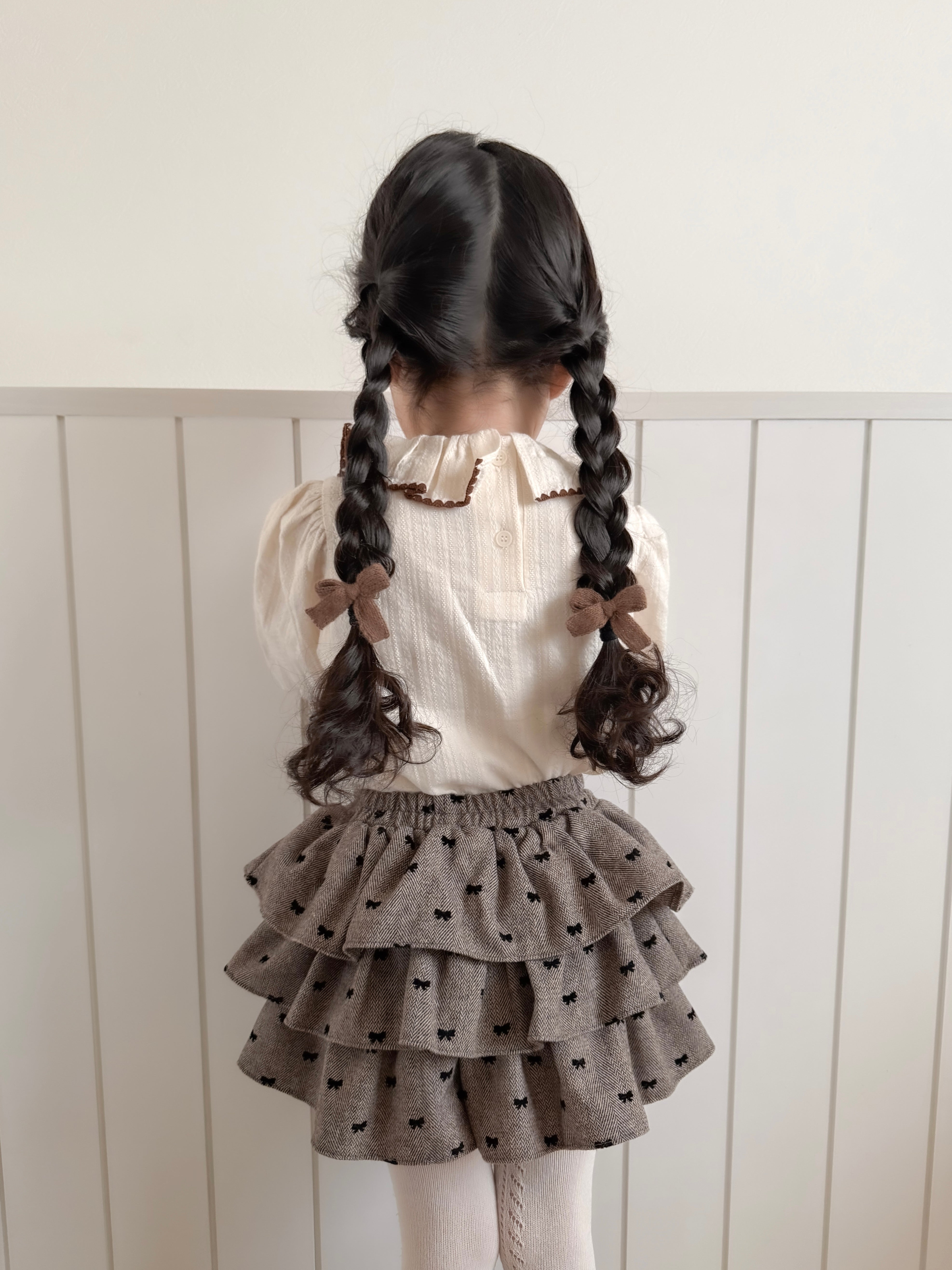Tuck frill blouse
