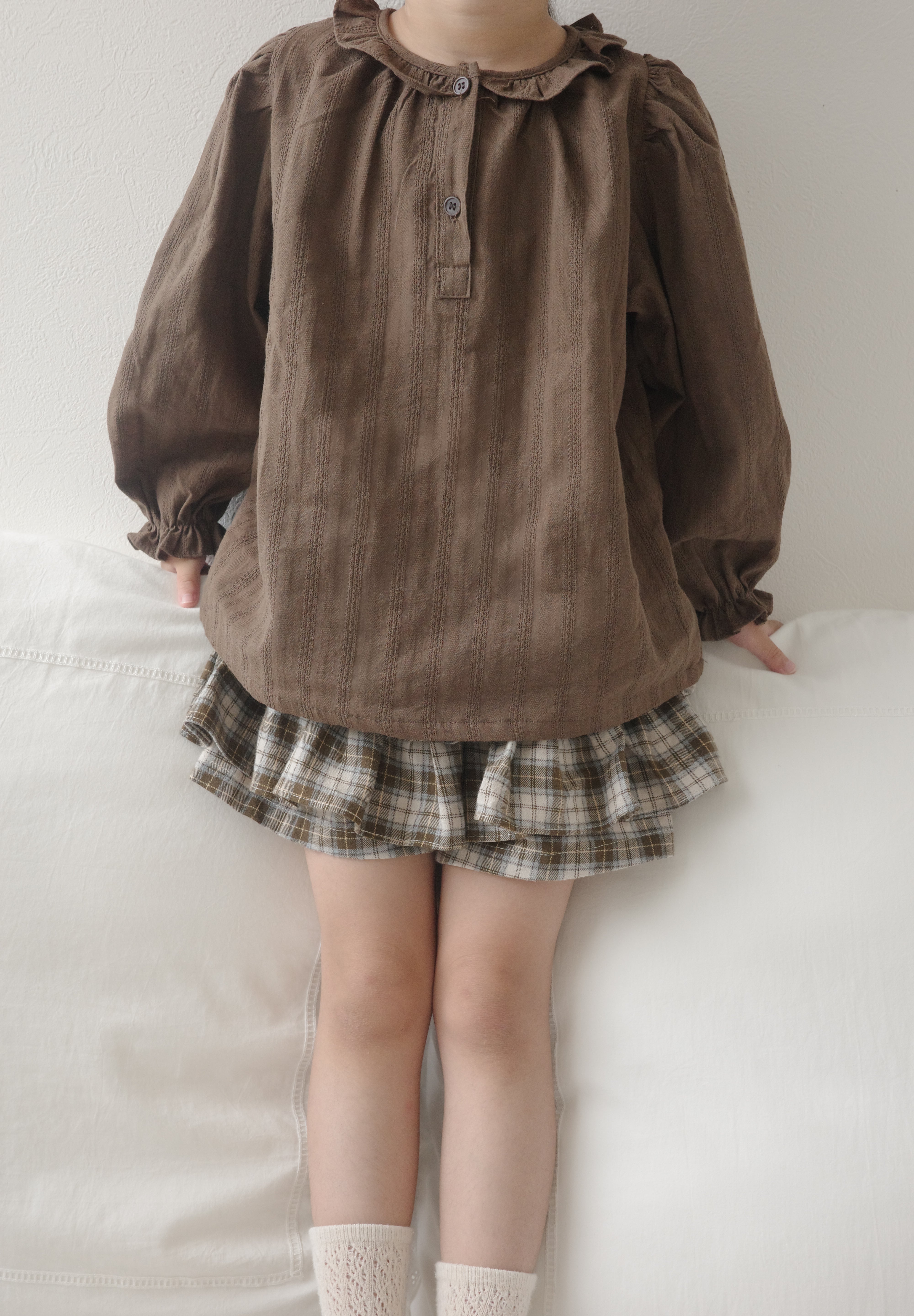 Roman check cancan pants