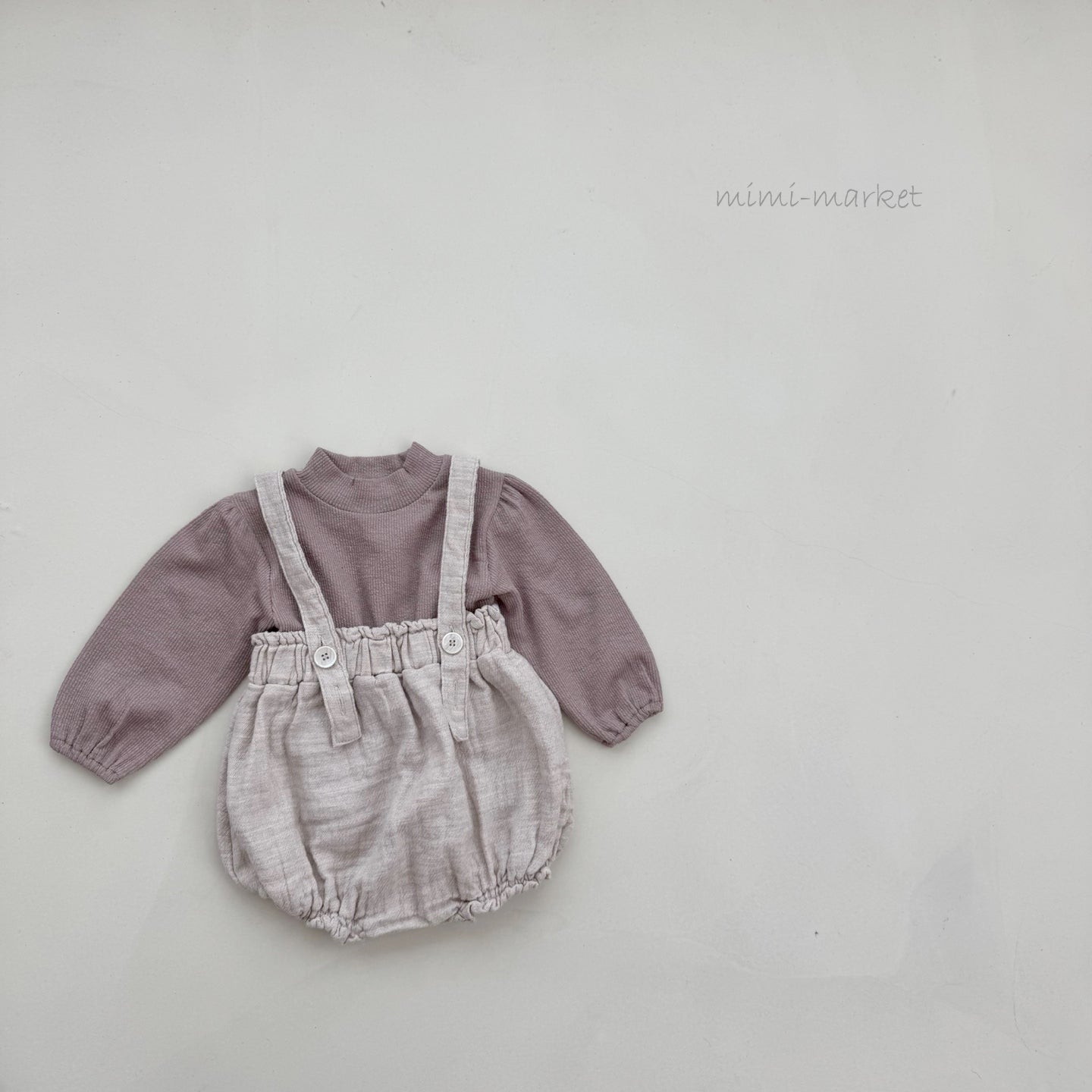 ［mimi market］Puff half neck tee