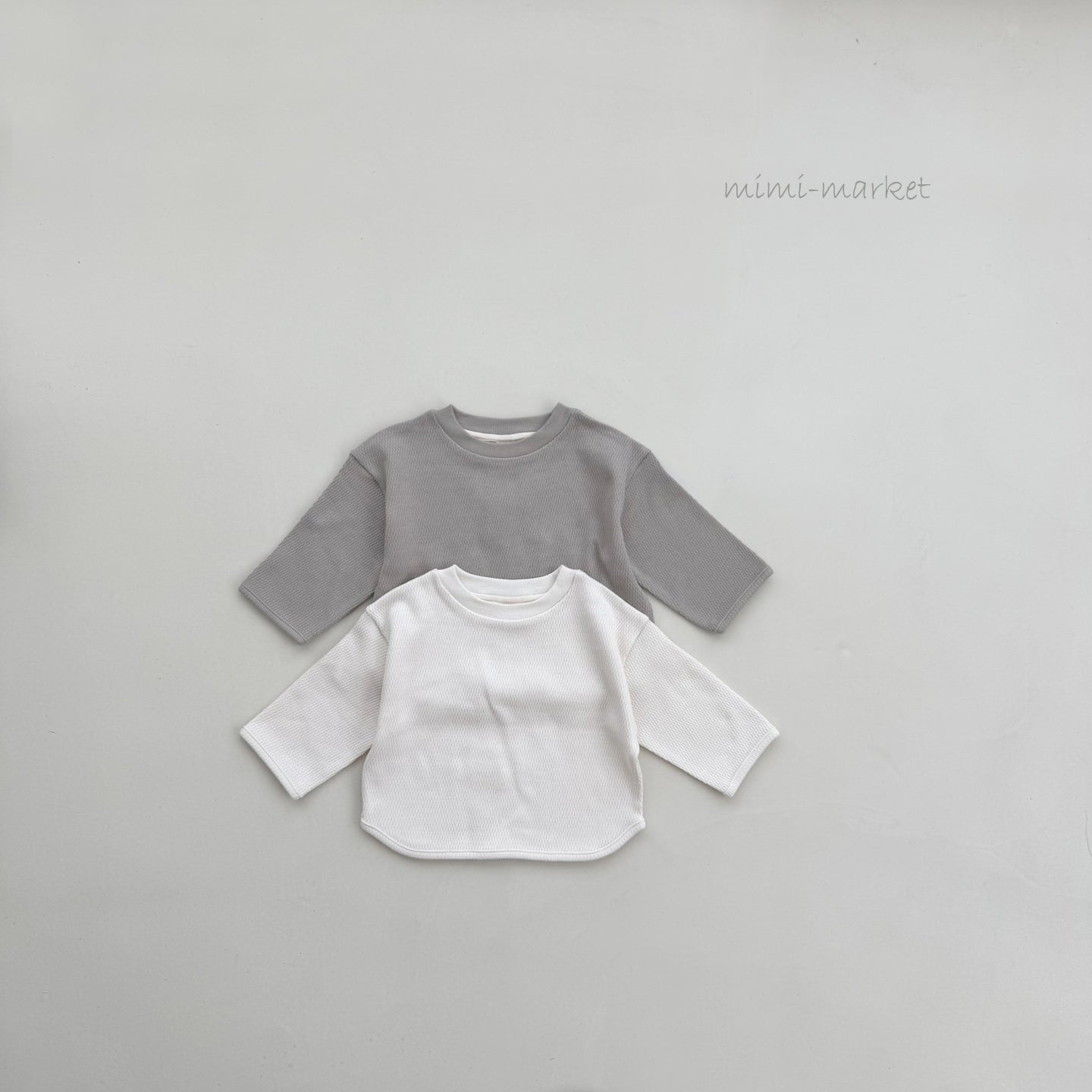 ［mimi market］Waffle round tee