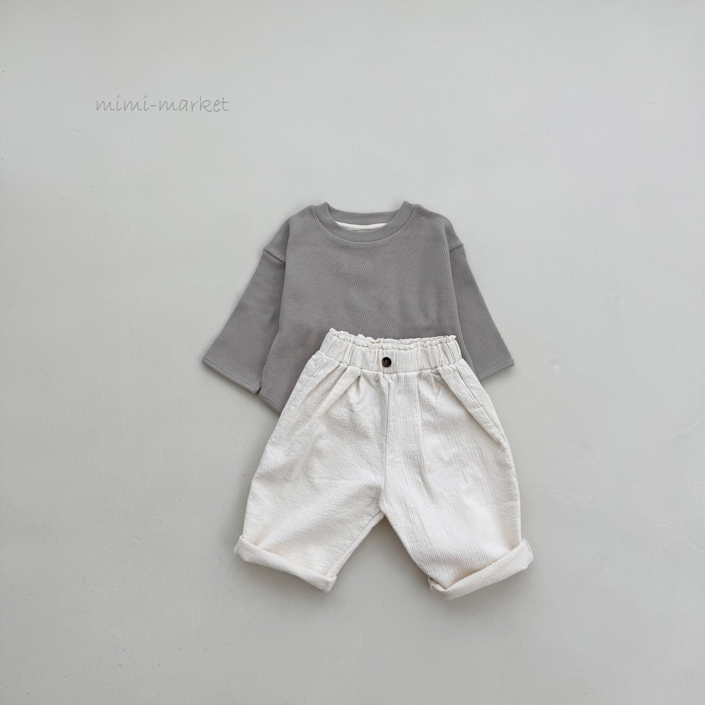 ［mimi market］Waffle round tee