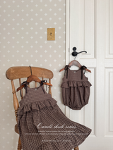 ［Anne shirley × Noeul.］Canelé check rompers