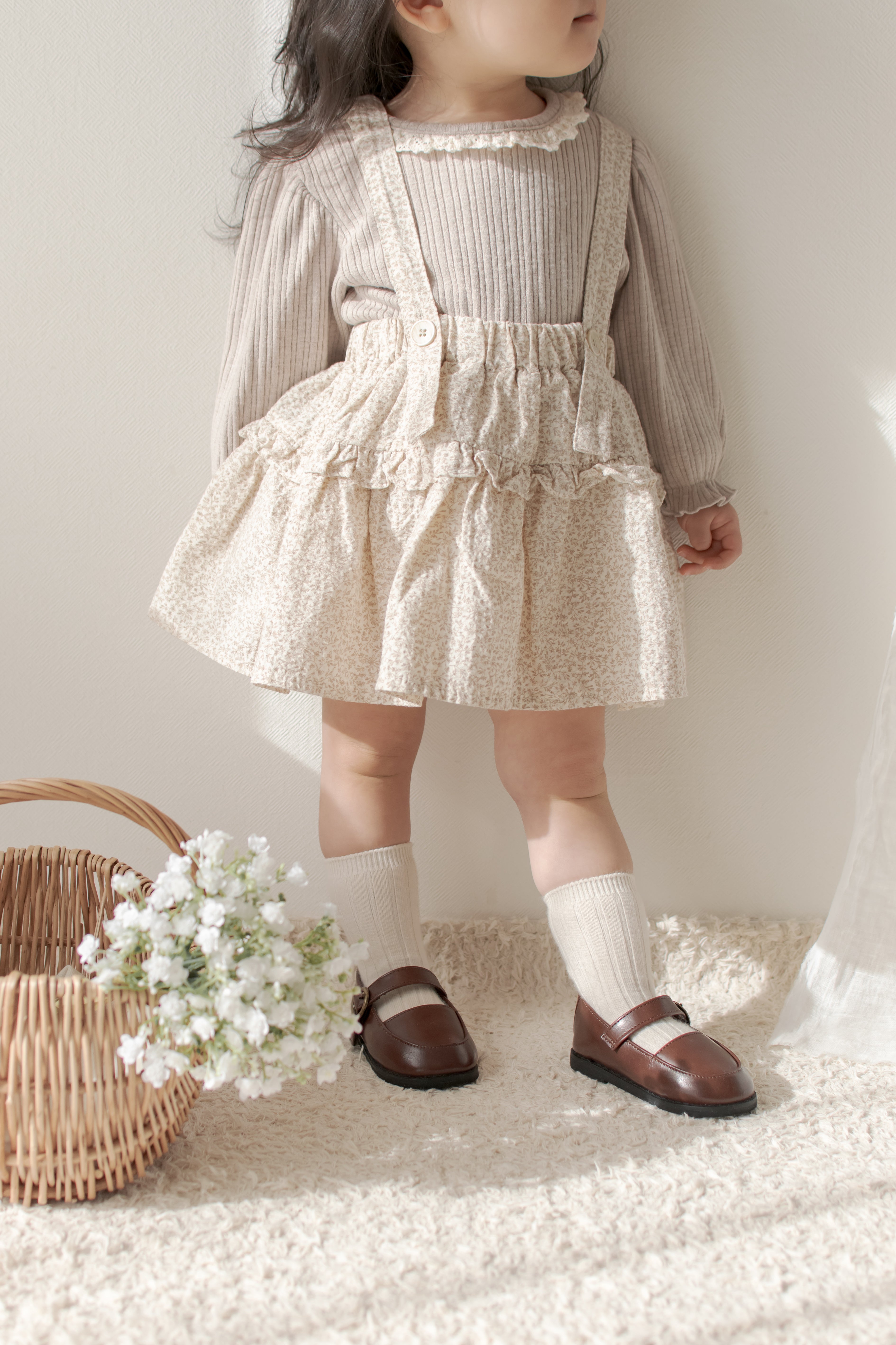 Dobby frill suspender skirt