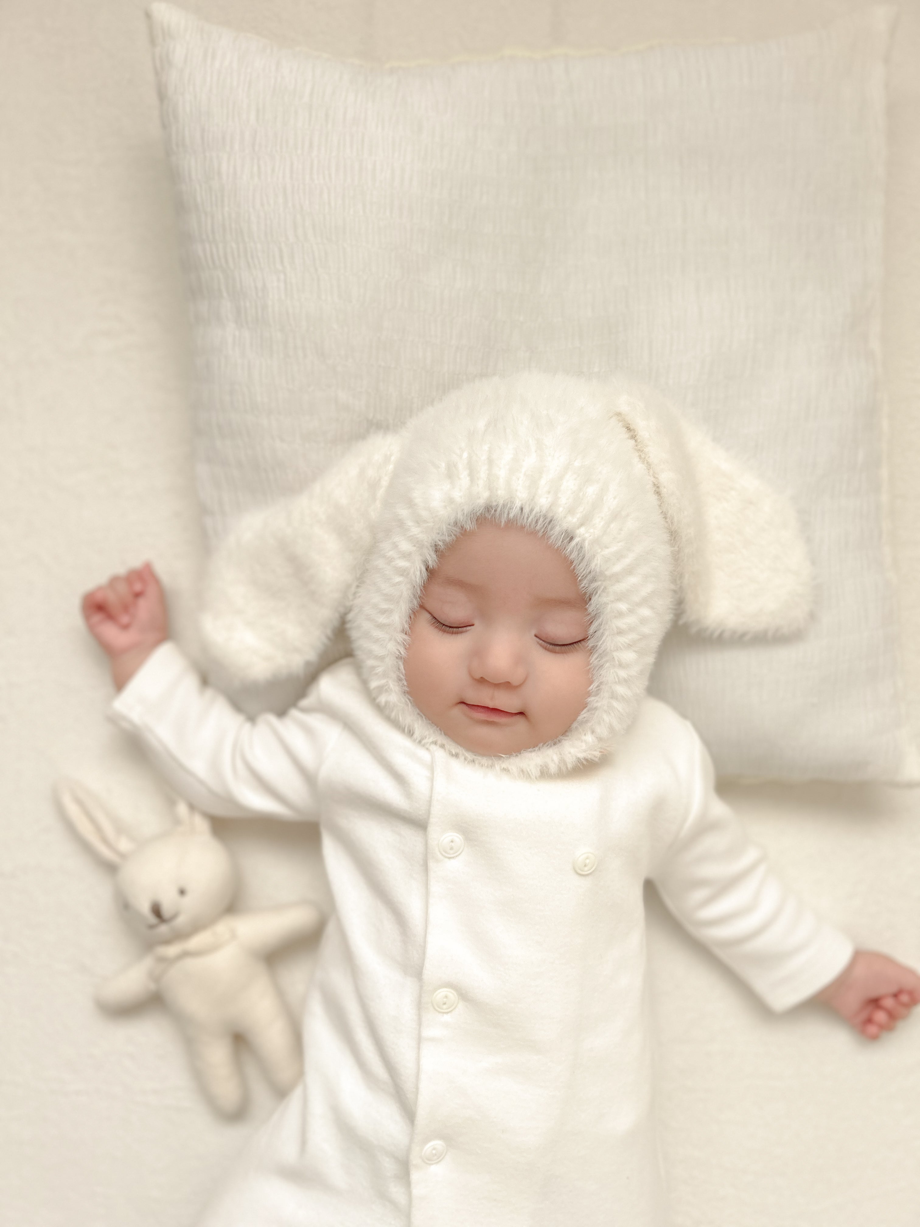 Bunny fur bonnet