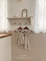 Garden frill ribbon one-piece