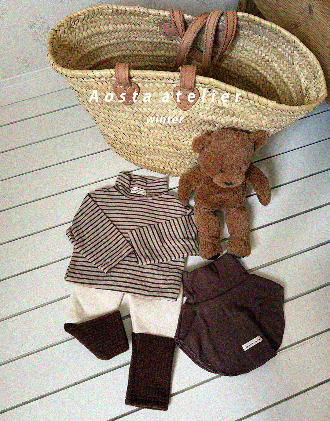 ［Aosta］Wool turtleneck tee