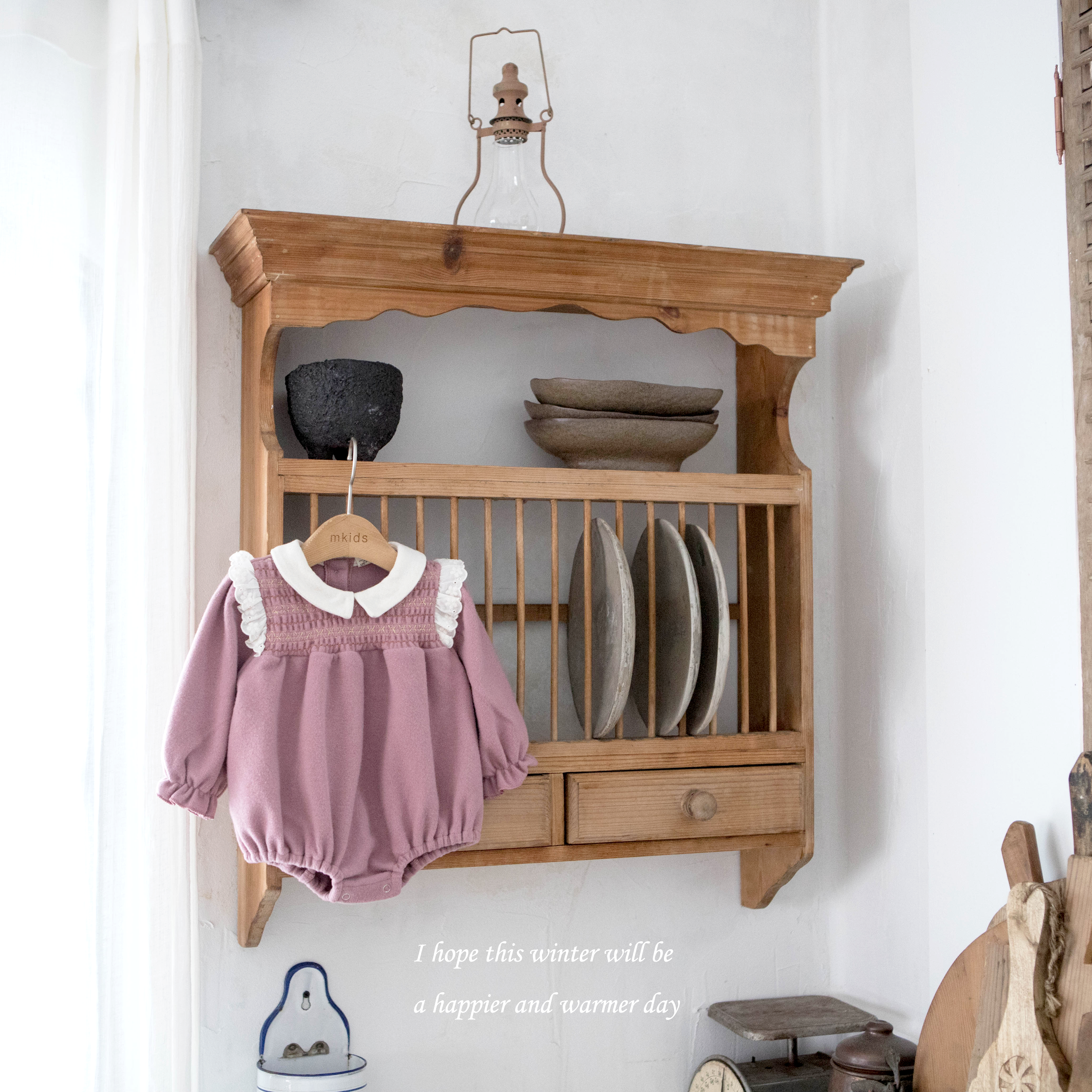 ［mkids］Shallot smock rompers