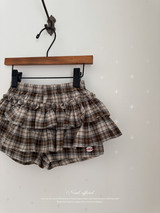 Roman check cancan pants