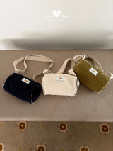 ［Lala land］One tone corduroy cross bag
