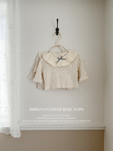 Ribbon flower bebe tops