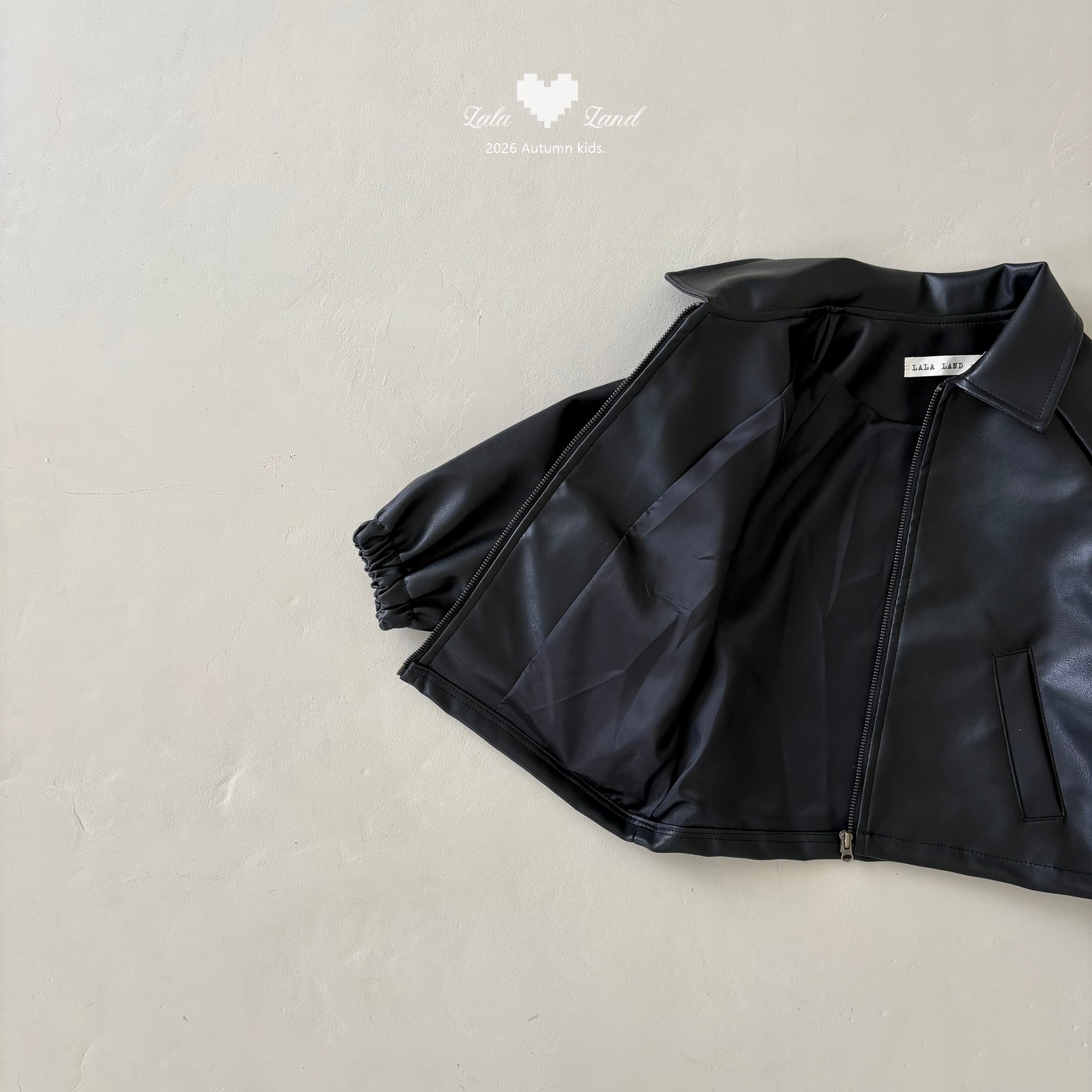［Lala land］Caross leather jacket
