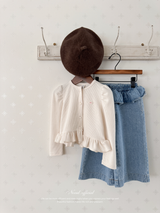 Frill denim pants