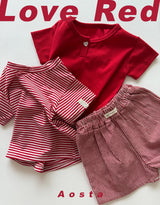［Aosta］Heart button tee