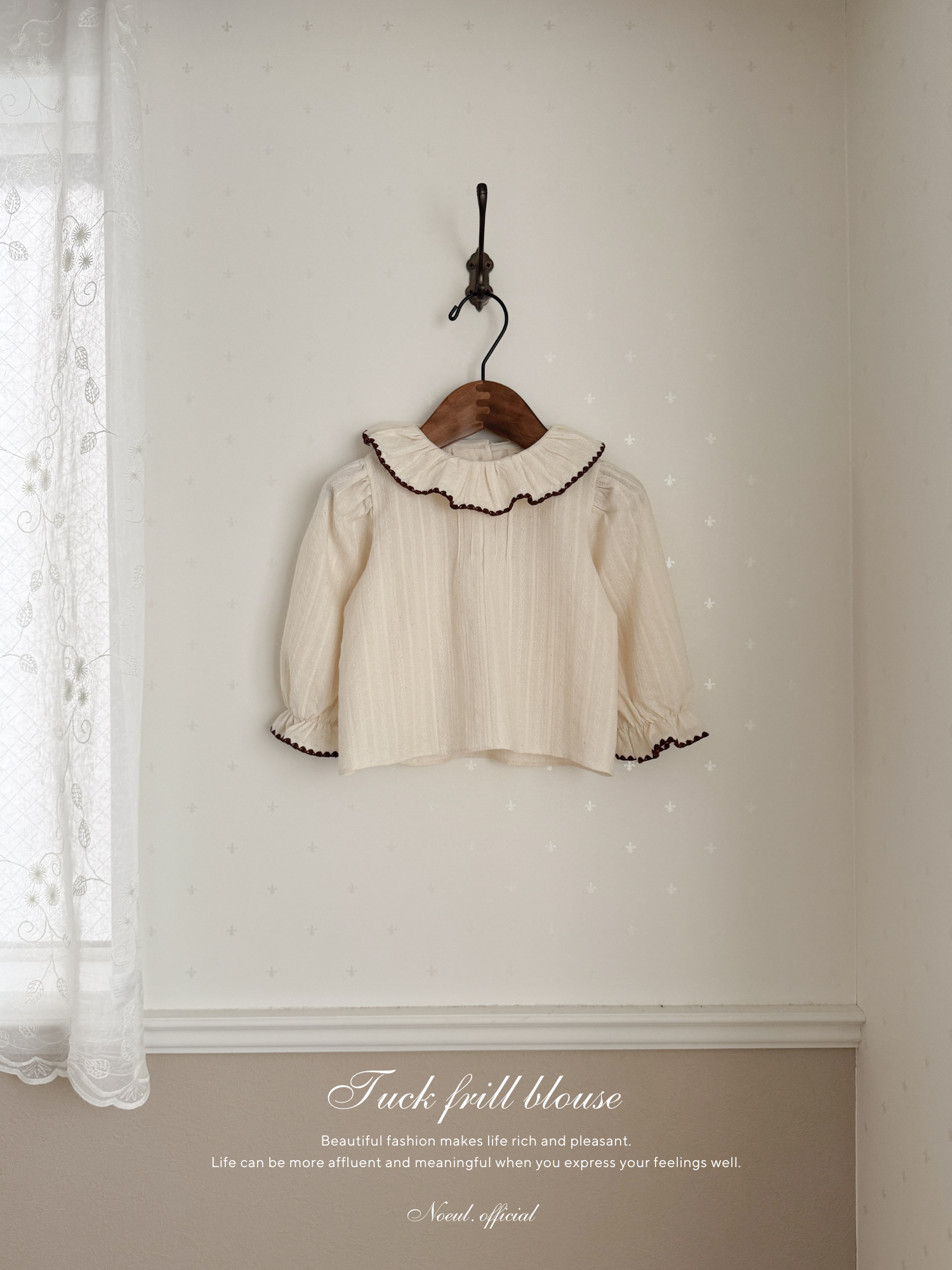Tuck frill blouse