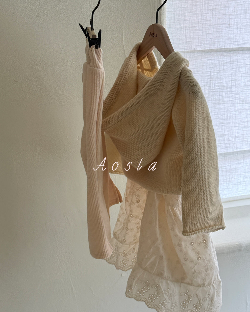 ［Aosta］Knit Cookie Hoodie