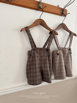 Rommy check suspender pants