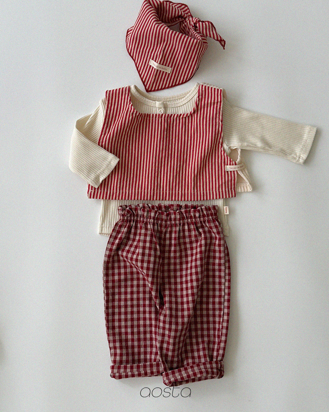 ［Aosta］Caramel Check Pants