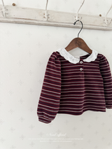 Puel stripe collar blouse