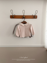 Stripe lace collar tops