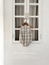 Check pin tuck rompers
