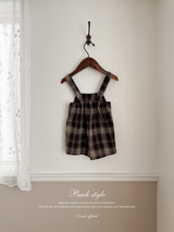 Noirjette check salopette pants