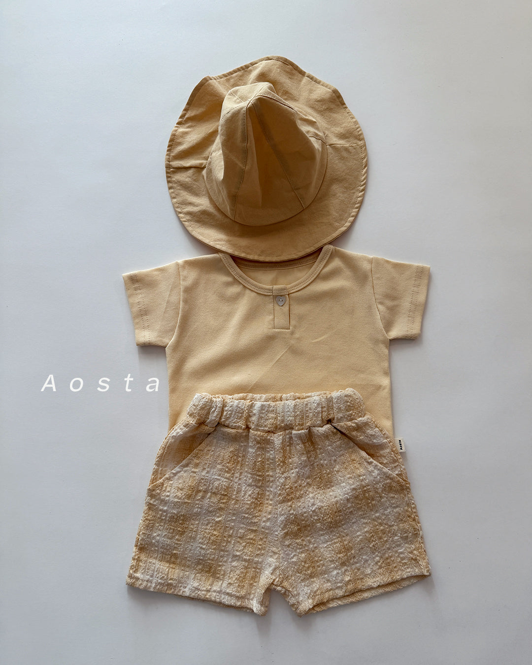 ［Aosta］Heart button tee