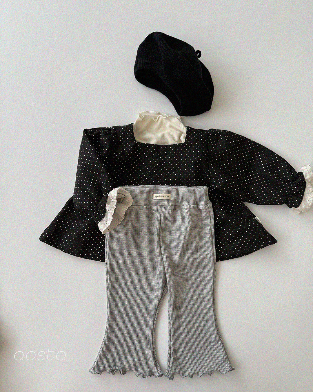 ［Aosta］Milk Dot Blouse