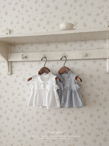 Layered ribbon frill one-piece (baby)