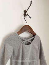 Heart button cross tee