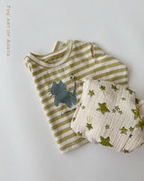 ［Aosta］Meow Stripe Tee